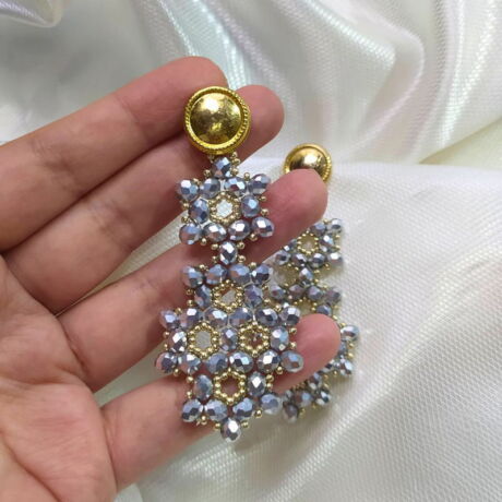Aretes Cristales Ref. Cristal - Gris
