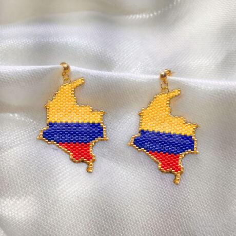 Aretes Miyuki Ref. Mapa Bandera de Colombia
