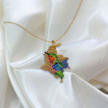 Aretes Miyuki Ref. Colibrí - Mapas Aves de Colombia - Dije