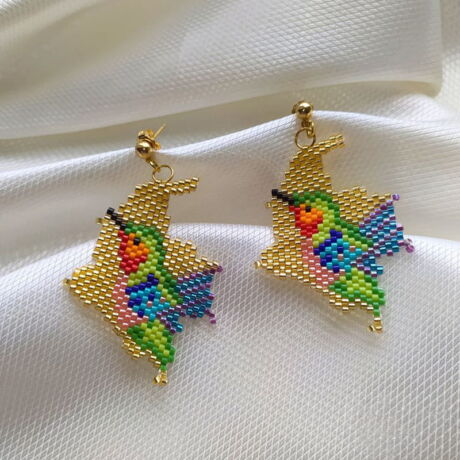 Aretes Miyuki Ref. Colibrí - Mapas Aves de Colombia
