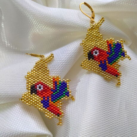 Aretes Miyuki Ref. Guacamaya - Mapas Aves de Colombia