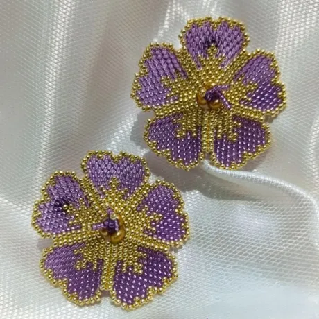 Aretes Mostacilla Ref. Cayeja - Morado