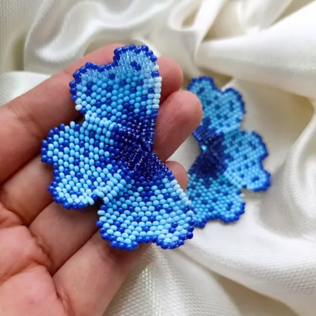 Aretes Mostacilla Ref. Flora - Azul